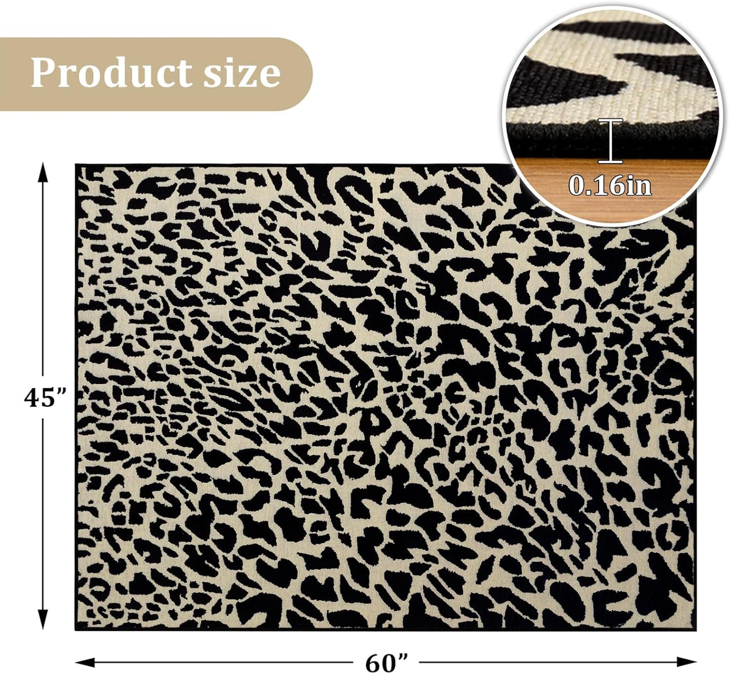 Office Chair Mat Beige Leopard